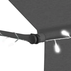 Sisäänkelattava markiisi ledillä 350 cm antrasiitti