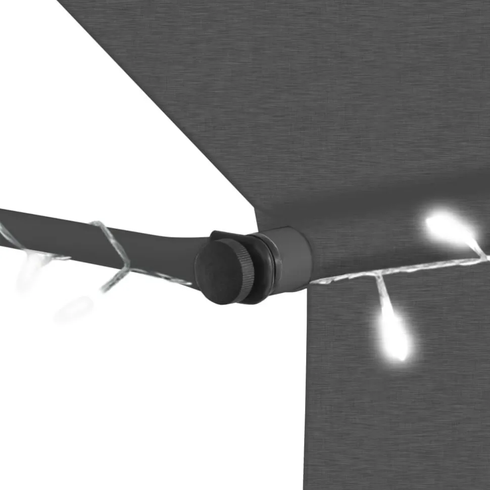 Sisäänkelattava markiisi ledillä 350 cm antrasiitti