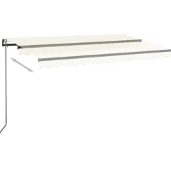 Sisäänkelattava markiisi 2 LED/tuulisensori 300x250 cm sininen/valkoinen