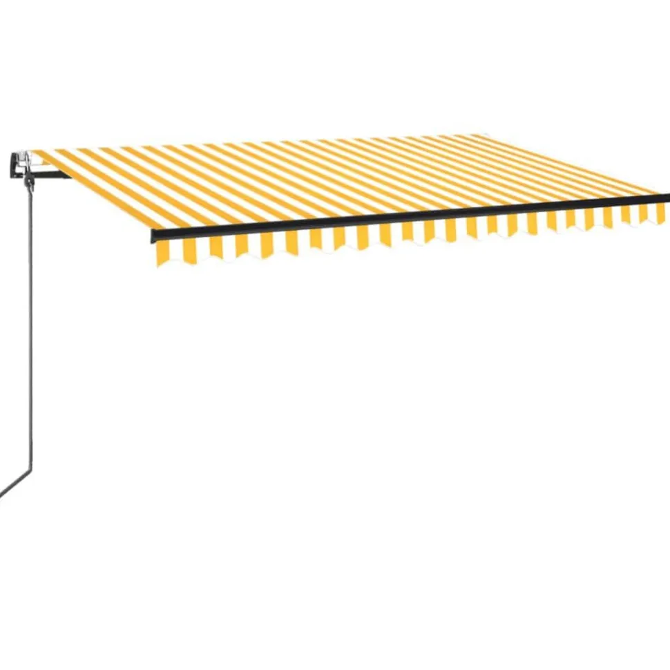 Sisäänkelattava markiisi 2 LED/tuulisensori 300x250 cm sininen/valkoinen