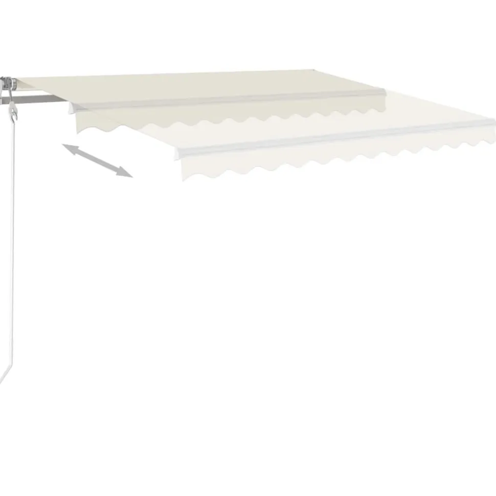 Sisäänkelattava markiisi LED/tuulisensori 300x250cm keltainen/valkoinen