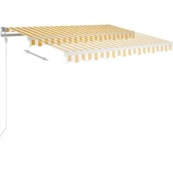 Sisäänkelattava markiisi LED/tuulisensori 300x250cm keltainen/valkoinen