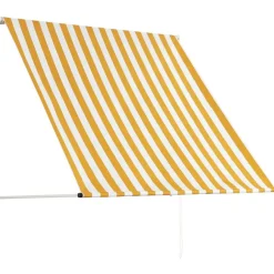 Sisäänkelattava markiisi 150x150 cm keltainen ja valkoinen