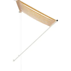 Sisäänkelattava markiisi 150x150 cm keltainen ja valkoinen