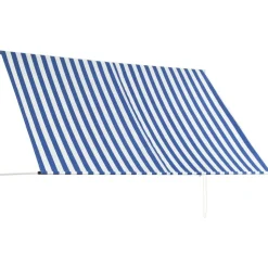 Sisäänkelattava markiisi 250x150 cm sininen ja valkoinen
