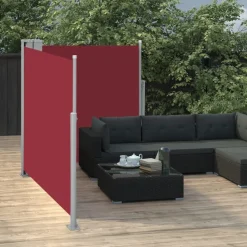 Sisäänvedettävä sivumarkiisi 120x600 cm punainen