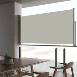 Sisäänvedettävä terassin sivumarkiisi 80x300 cm kerma