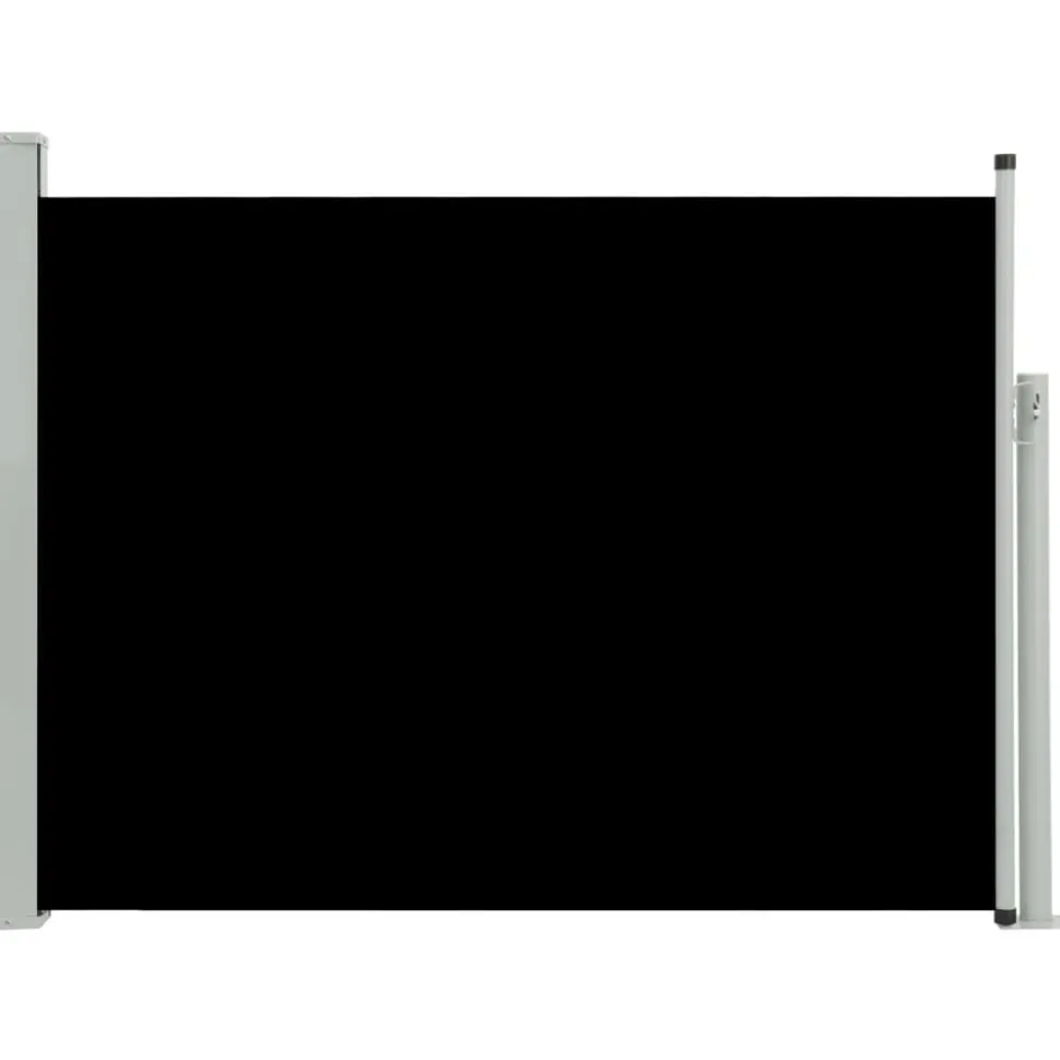 Sisäänvedettävä terassin sivumarkiisi 100x500 cm musta