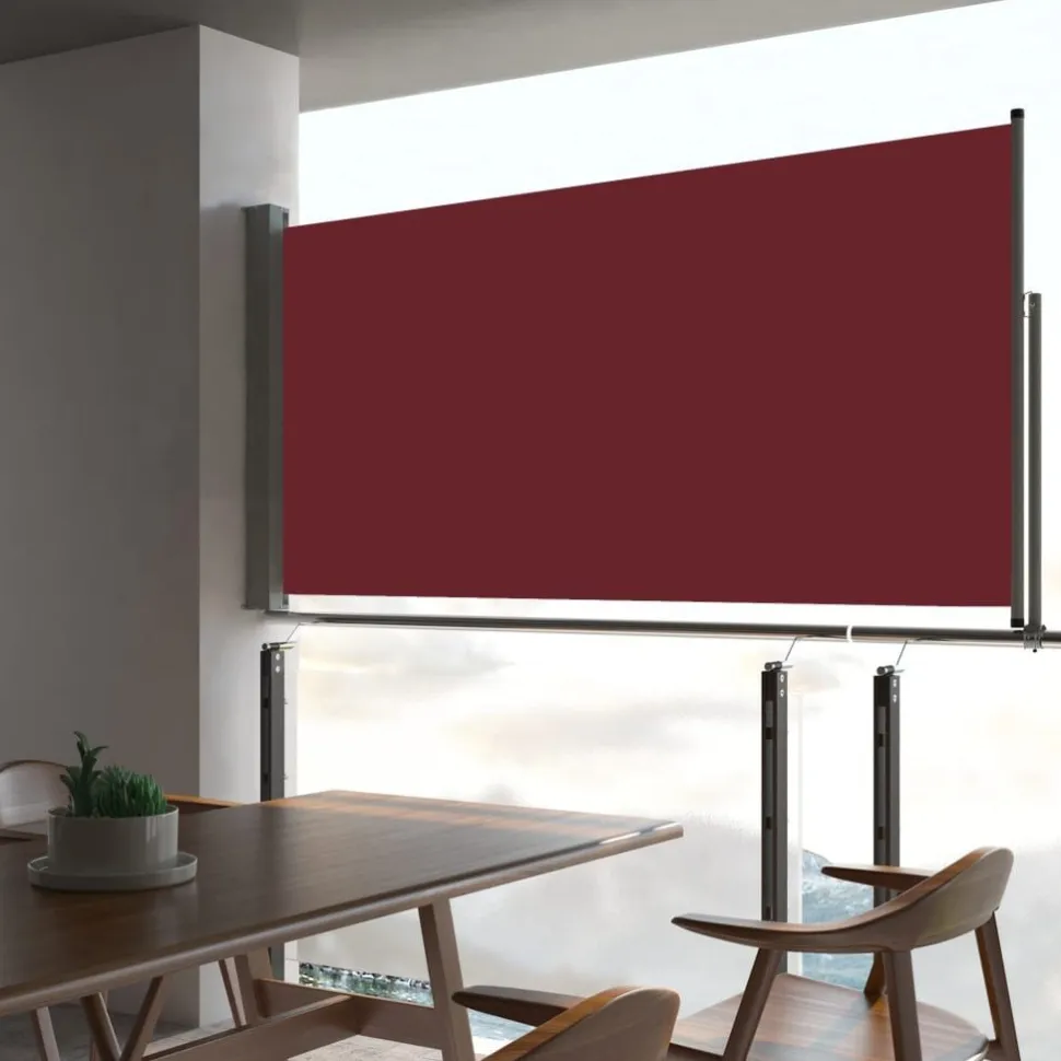 Sisäänvedettävä terassin sivumarkiisi 80x300 cm punainen