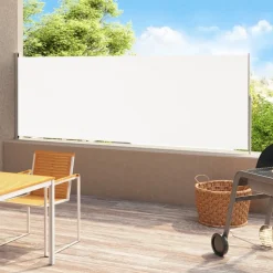 Sisäänvedettävä terassin sivumarkiisi 220x500 cm kerma