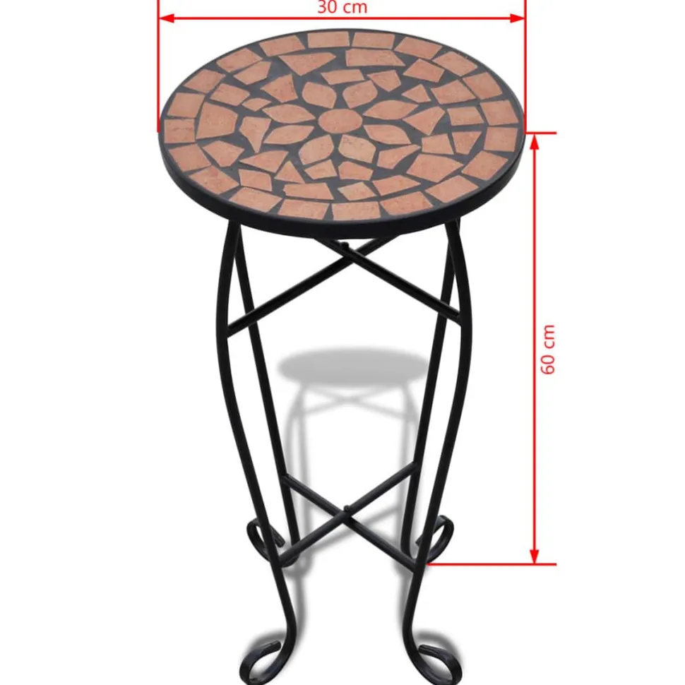 Sivupöytä/kasviteline mosaiikki terrakotta (41127)
