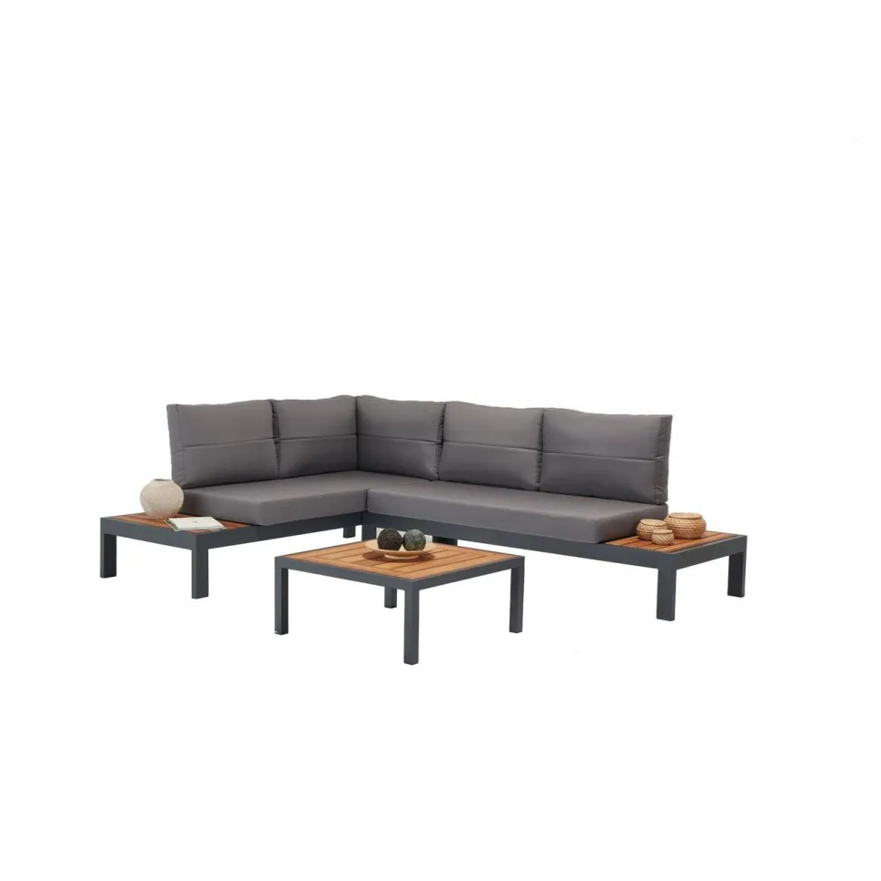 Sohvaryhmä Linento Garden Verona Wood, 4-istuttava, harmaa