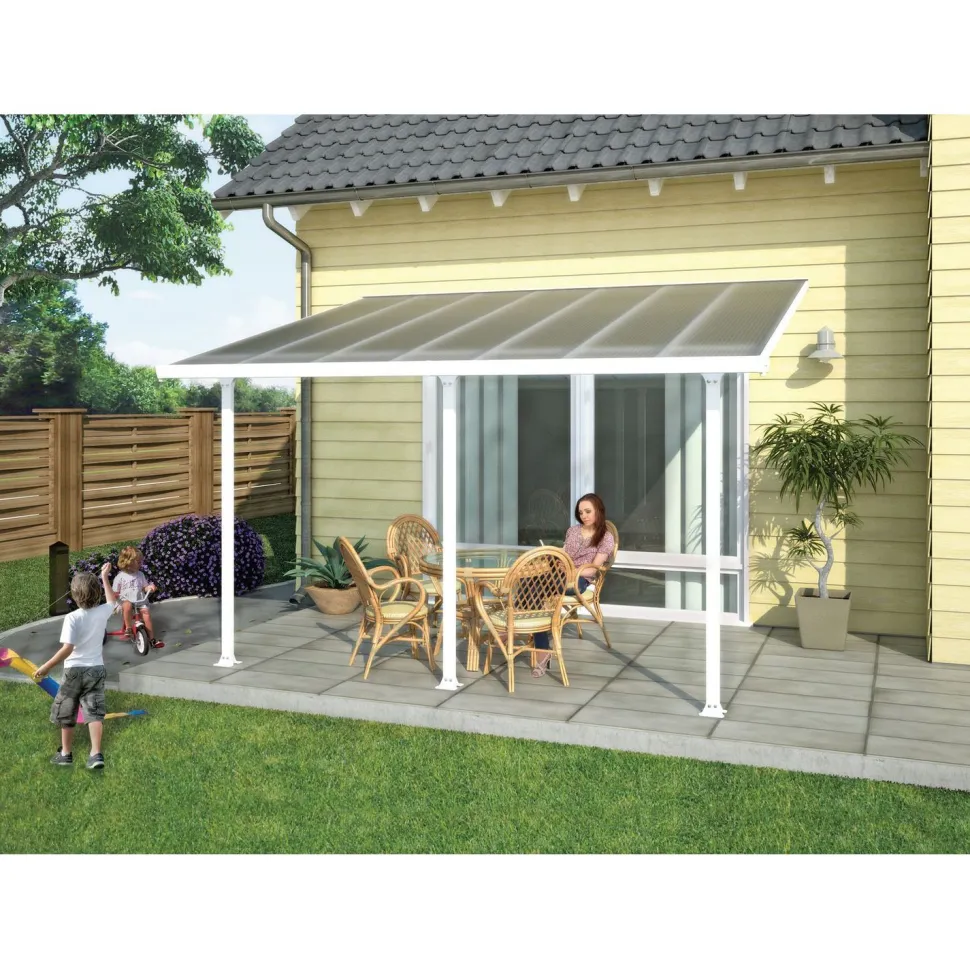 Terassikatos Palram-Canopia Feria 3 x 4,3 m valkoinen/kirkas