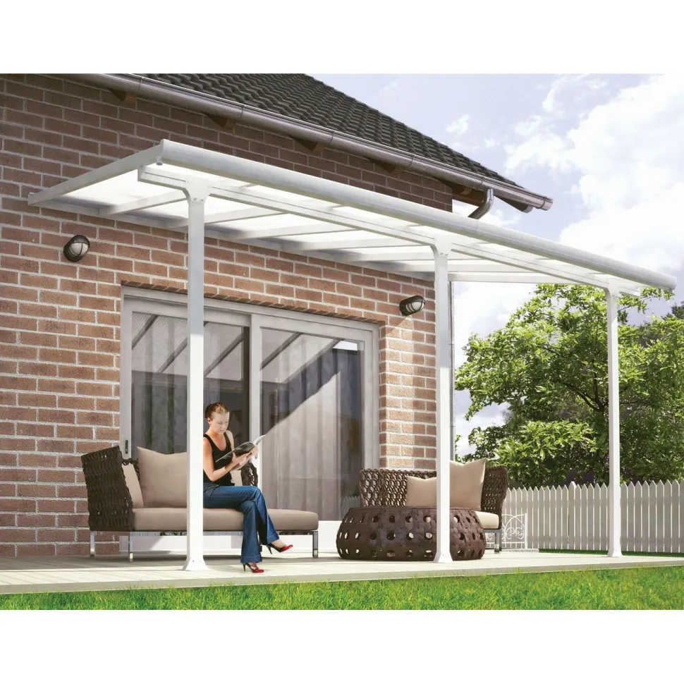 Terassikatos Palram-Canopia Feria 3 x 4,3 m valkoinen/kirkas