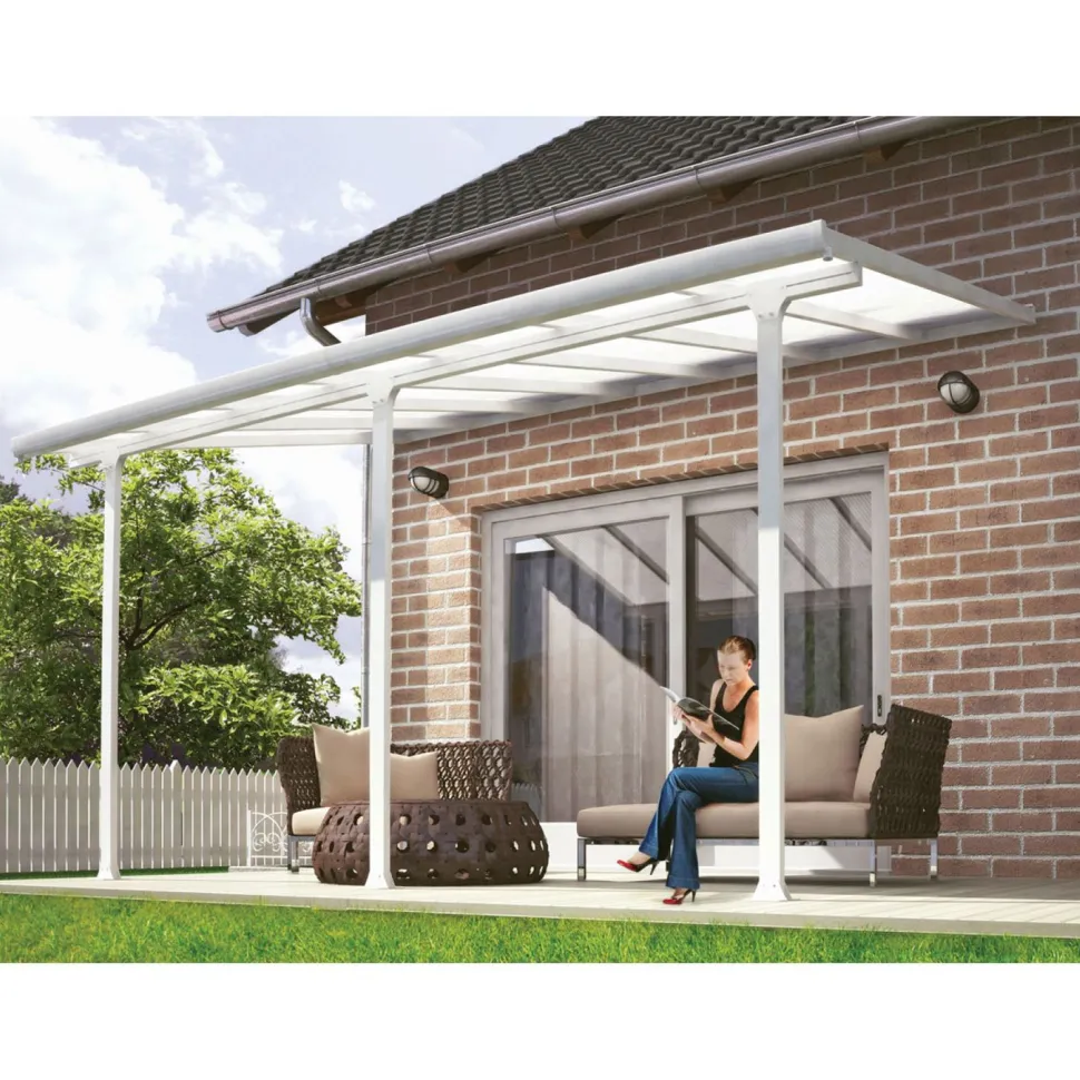 Terassikatos Palram-Canopia Feria 3 x 4,3 m valkoinen/kirkas