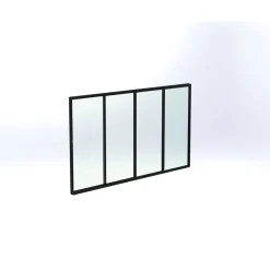 Terassin lasiliukuovi Keraplast 4-os. 2100x3800mm, kirkas/musta, sisäpuolinen nuppilukitus