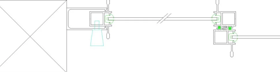 Terassin liukulasi-ikkuna Keraplast 4-os. 1100x3800mm, kirkas/harmaa