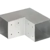 Tolppaliitin L-muoto galvanoitu metalli 101x101mm