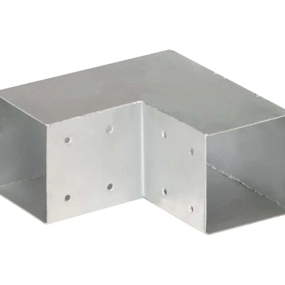 Tolppaliitin L-muoto galvanoitu metalli 91x91mm