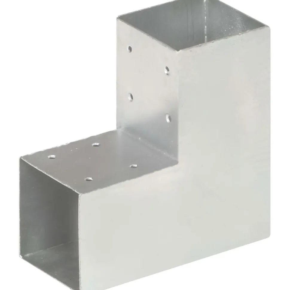 Tolppaliitin L-muoto galvanoitu metalli 91x91mm