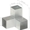 Tolppaliitin Y-muoto galvanoitu metalli 91x91mm