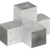 Tolppaliittimet 4kpl X-muoto galvanoitu metalli 101x101mm