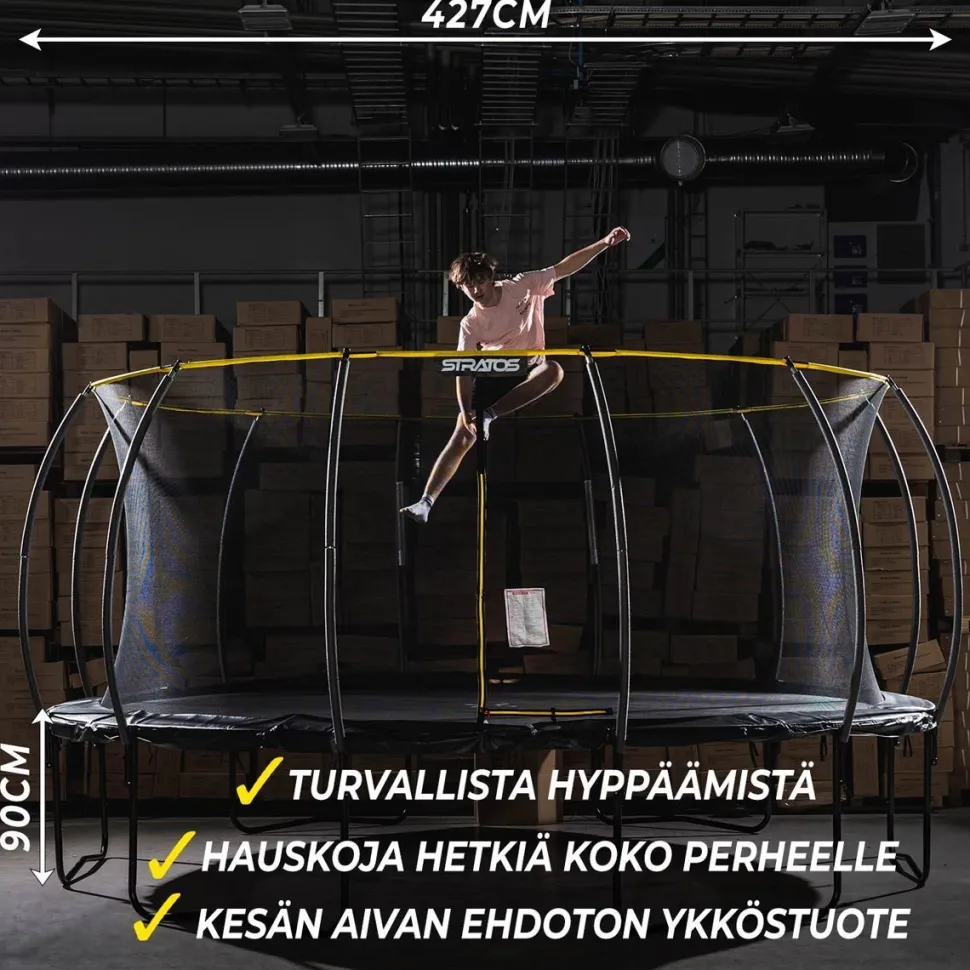 Trampoliini Stratos Ø4.27m turvaverkolla