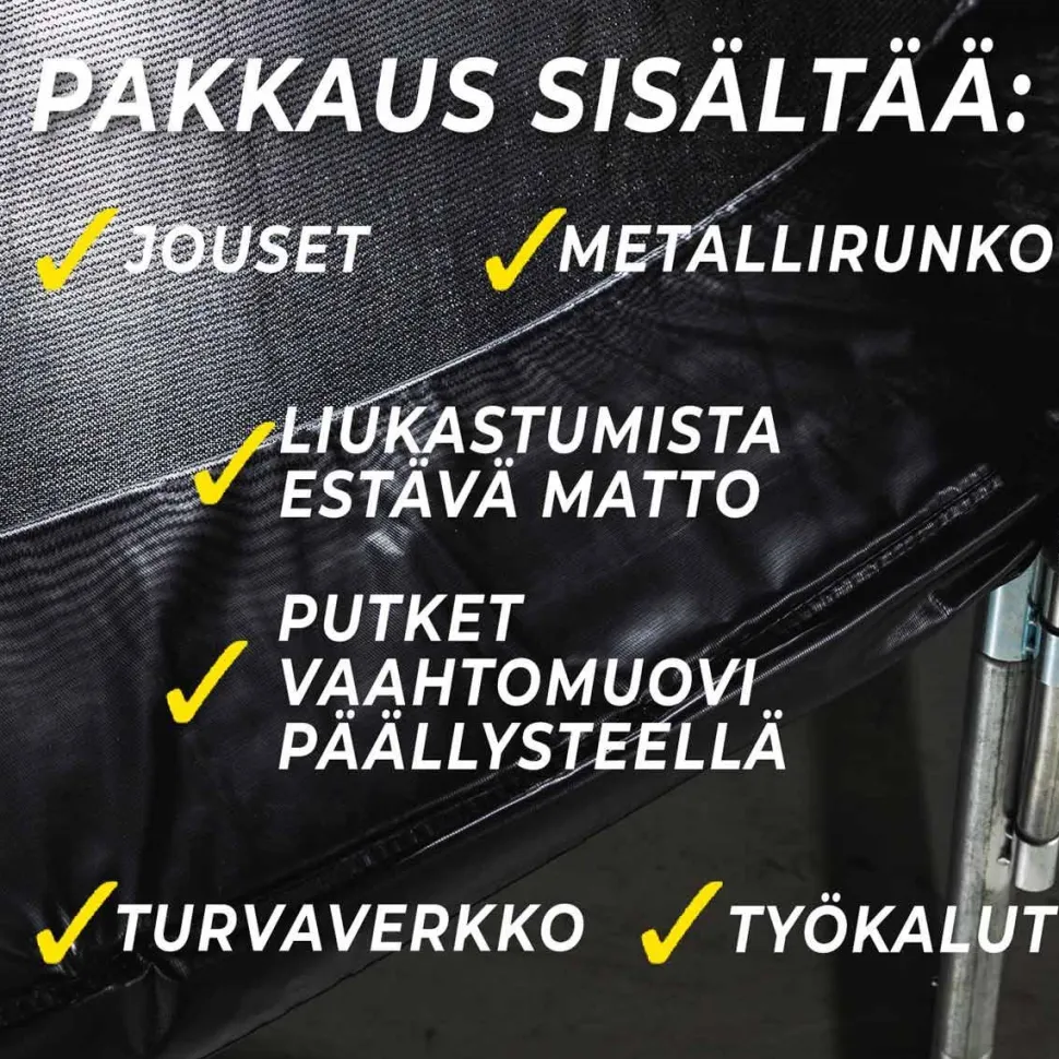 Trampoliini Stratos Ø4.27m turvaverkolla