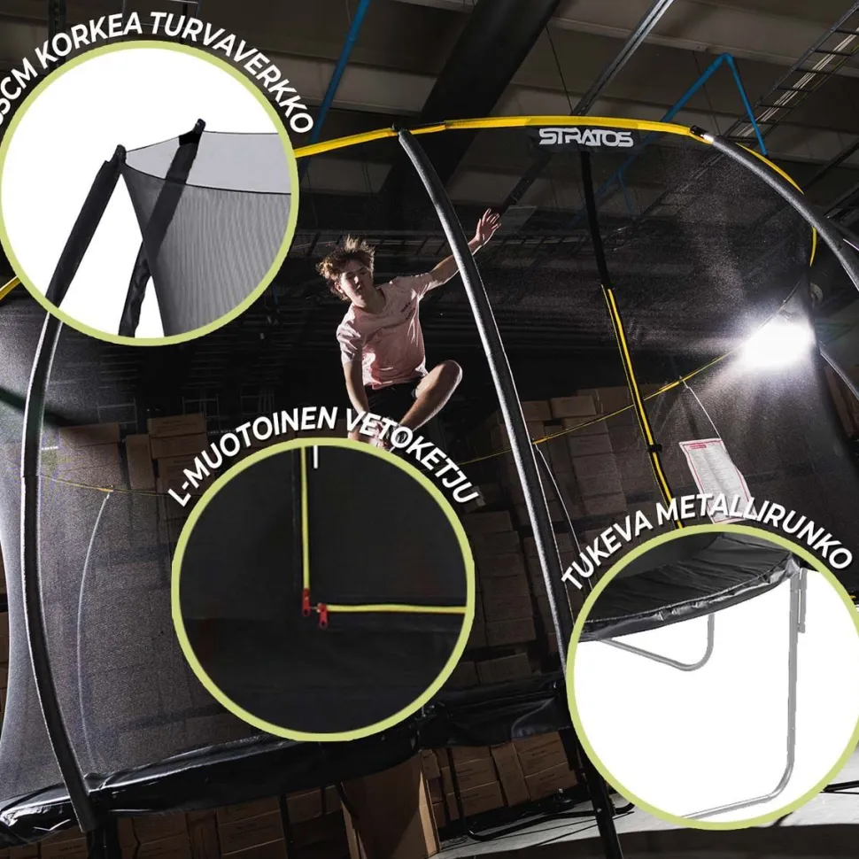 Trampoliini Stratos Ø4.27m turvaverkolla