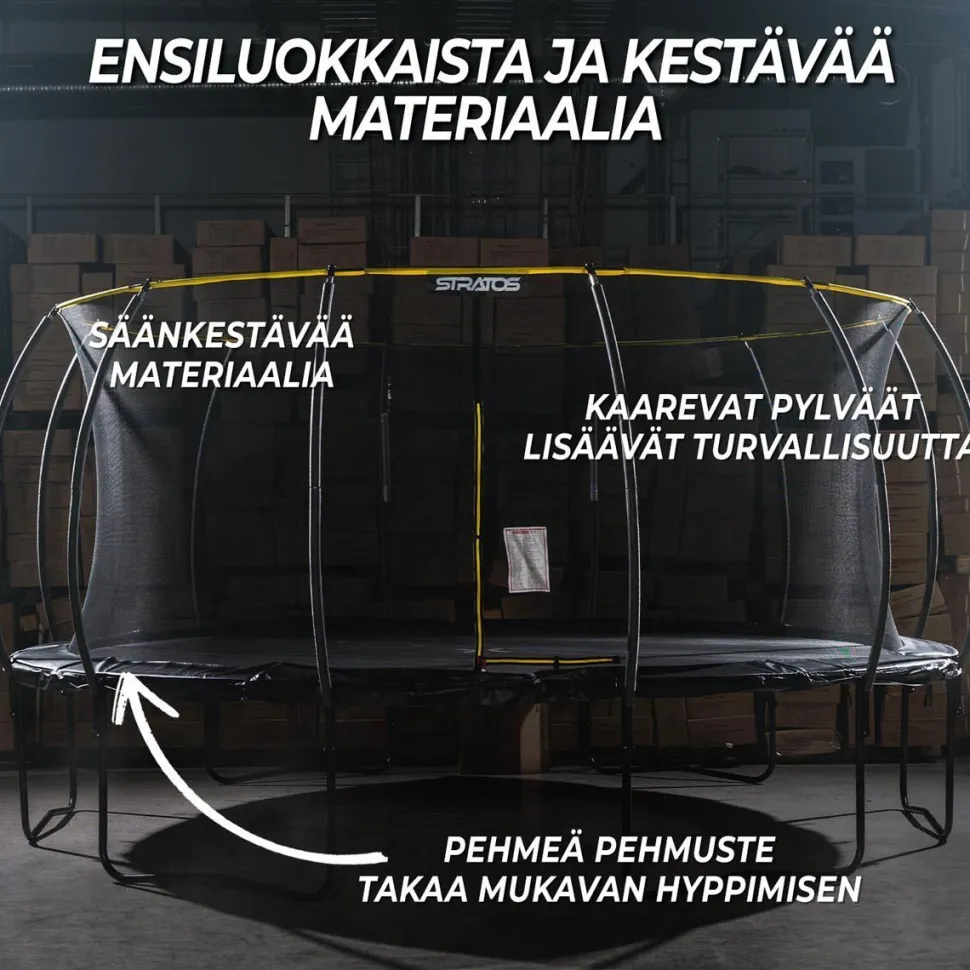 Trampoliini Stratos Ø4.27m turvaverkolla