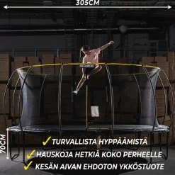 Trampoliini Stratos Ø3.05m turvaverkolla