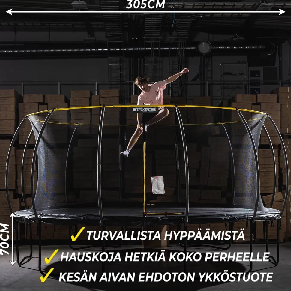 Trampoliini Stratos Ø3.05m turvaverkolla