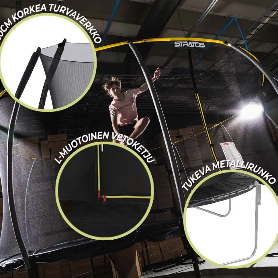 Trampoliini Stratos Ø3.05m turvaverkolla