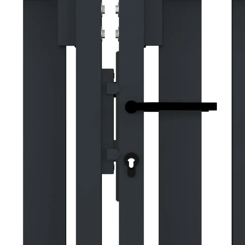 Tuplaovi pihaportti teräs 306x150 cm antrasiitti
