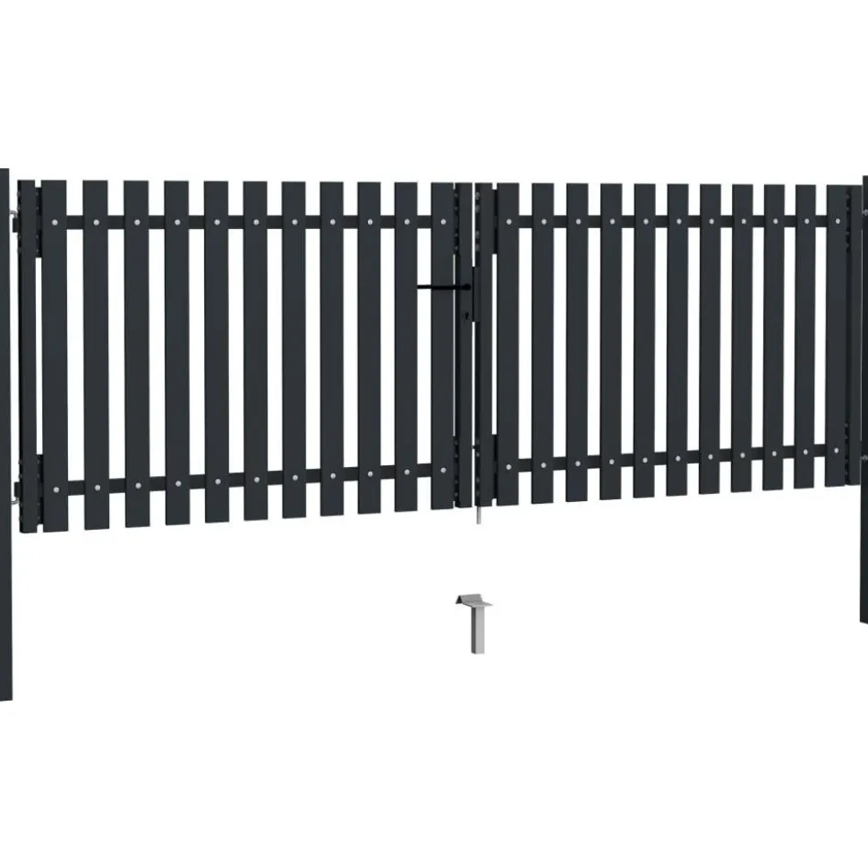 Tuplaovi pihaportti teräs 306x150 cm antrasiitti