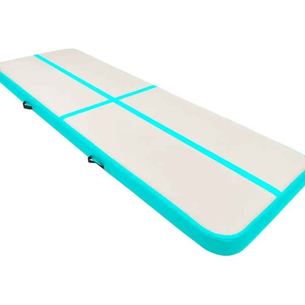 Täytettävä voimistelumatto pumpulla 300x100x20 cm PVC vihreä
