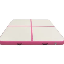 Täytettävä voimistelumatto pumpulla 200x200x10 cm PVC pinkki