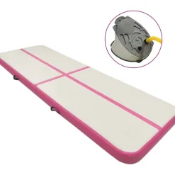 Täytettävä voimistelumatto pumpulla 500x100x15 cm PVC pinkki
