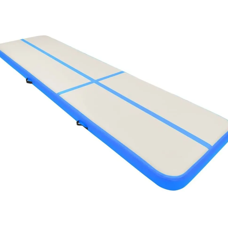 Täytettävä voimistelumatto pumpulla 800x100x15cm PVC sininen