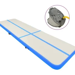 Täytettävä voimistelumatto pumpulla 800x100x15cm PVC sininen