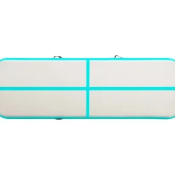 Täytettävä voimistelumatto pumpulla 400x100x20 cm PVC vihreä