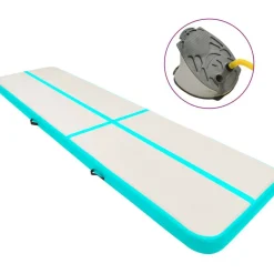 Täytettävä voimistelumatto pumpulla 600x100x20 cm PVC vihreä
