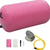 Täytettävä voimistelurulla pumpulla 120x90 cm PVC pinkki