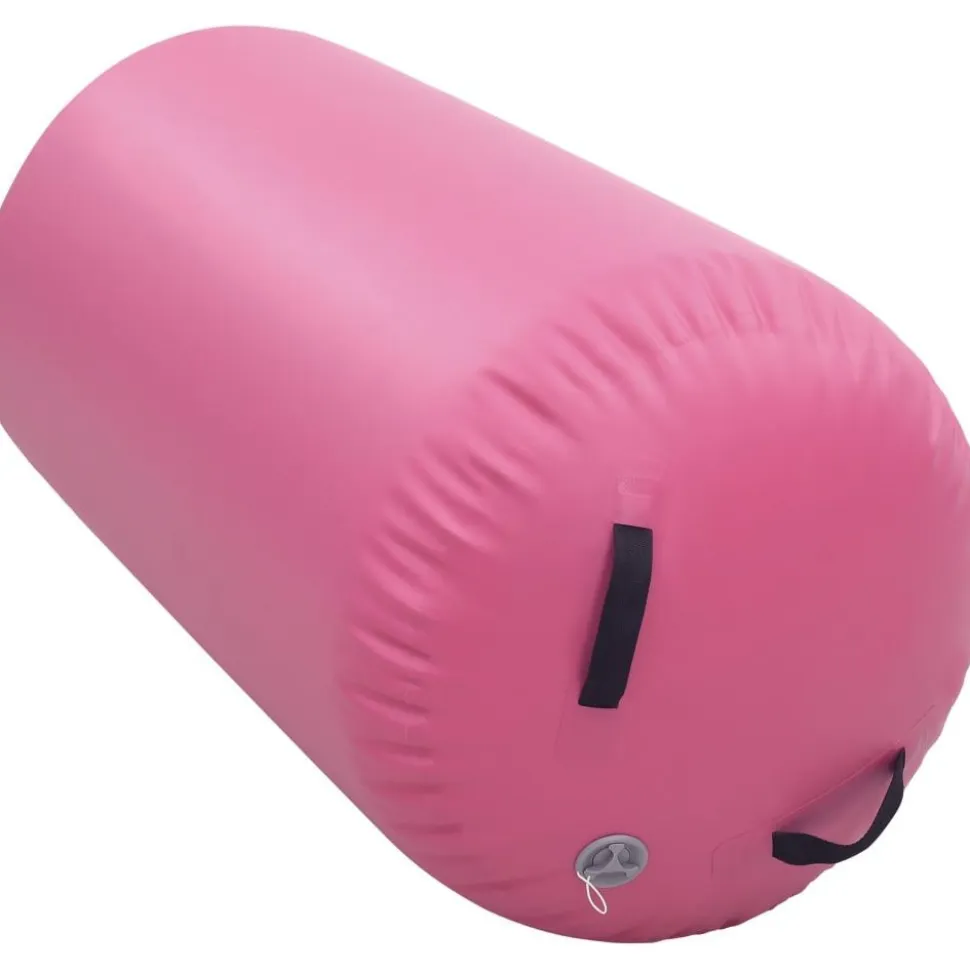 Täytettävä voimistelurulla pumpulla 120x90 cm PVC pinkki