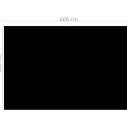 Uima-altaan suoja suorakulmainen 600x400 cm pe musta