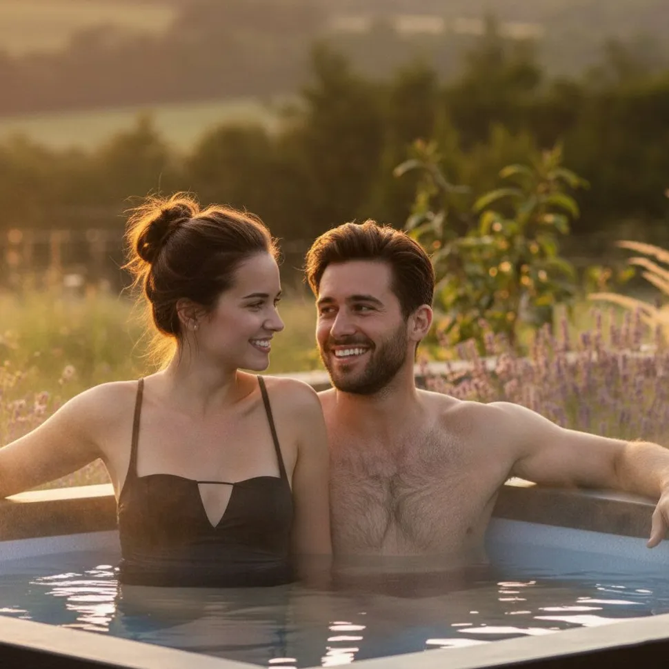 Ulkoporeallas Wave Spa Garda, 6 hlöä, 90 suutinta, WiFi, neliö, koottava, valkoinen