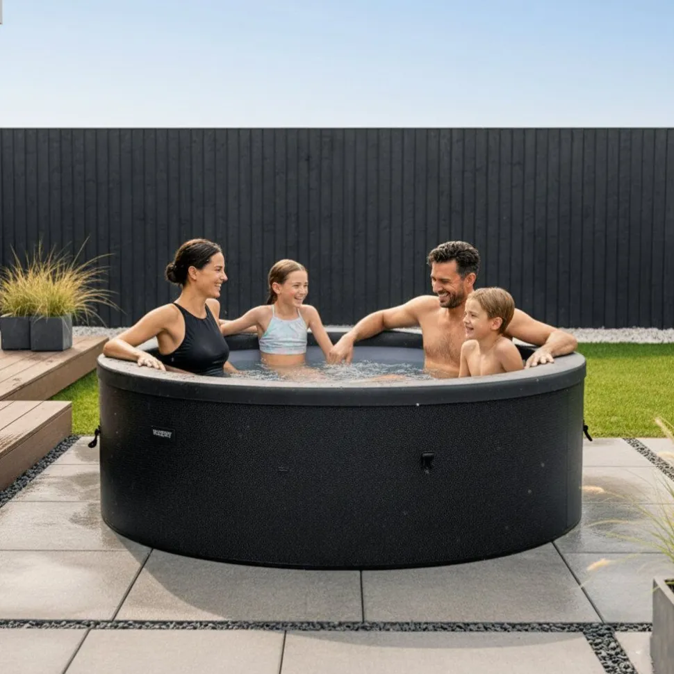 Ulkoporeallas Wave Spa Tahoe, 4 hlöä, 70 suutinta, WiFi, pyöreä, koottava, musta