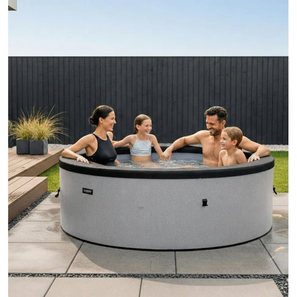 Ulkoporeallas Wave Spa Tahoe, 4 hlöä, 70 suutinta, WiFi, pyöreä, koottava, harmaa
