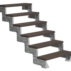 Ulkoportaat Dolle Gardentop Trimax yhdellä Nordic-kaiteella tummanruskea eri kokoja