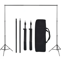 Valokuvastudiosarja softbox-valot ja taustakankaat